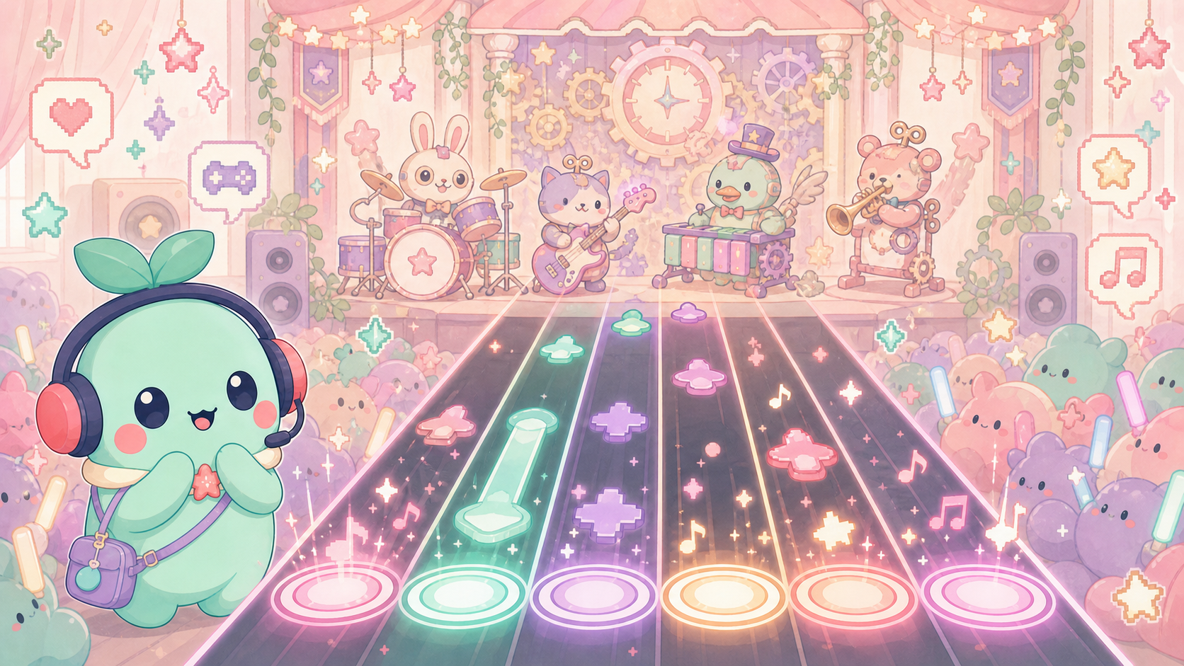 【バンドリ!ガルパ】は今から始めても面白い?感想&レビュー! カラフルなライブ画面でノーツが流れ落ちてくる、ガルパの基本的なプレイシーン