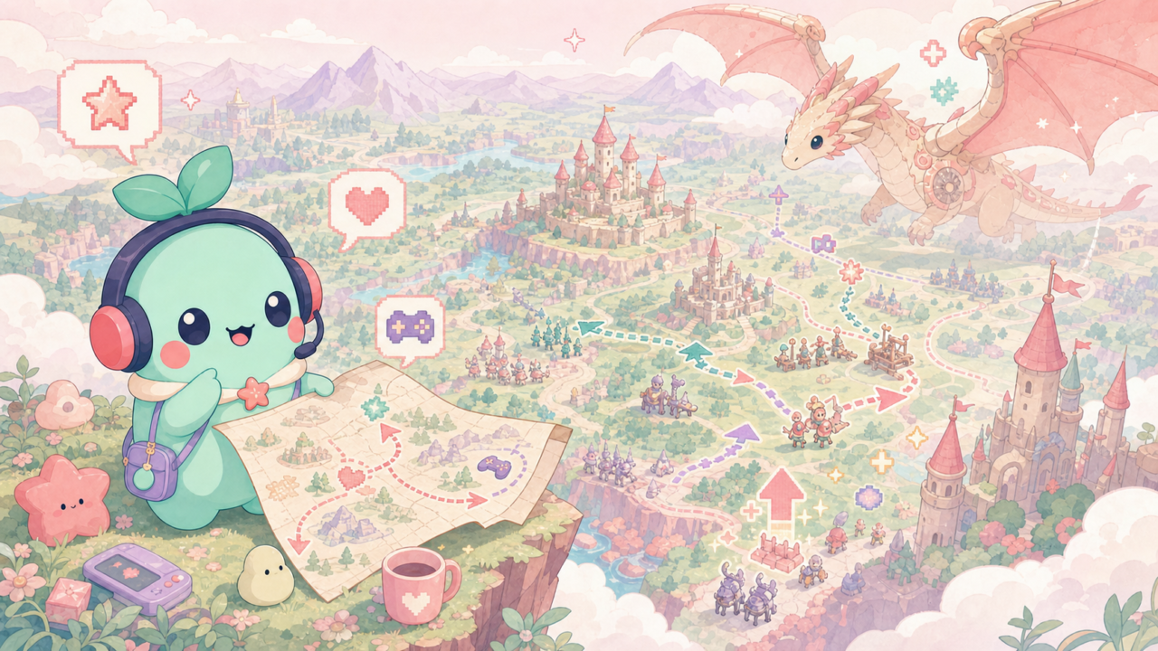 【コールオブドラゴンズ】は本当に面白い？ファンタジー戦略ゲームを正直レビュー！のアイキャッチ。まめちゃんがゲームの世界を案内するイメージ