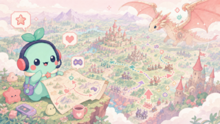 【コールオブドラゴンズ】は本当に面白い？ファンタジー戦略ゲームを正直レビュー！のアイキャッチ。まめちゃんがゲームの世界を案内するイメージ