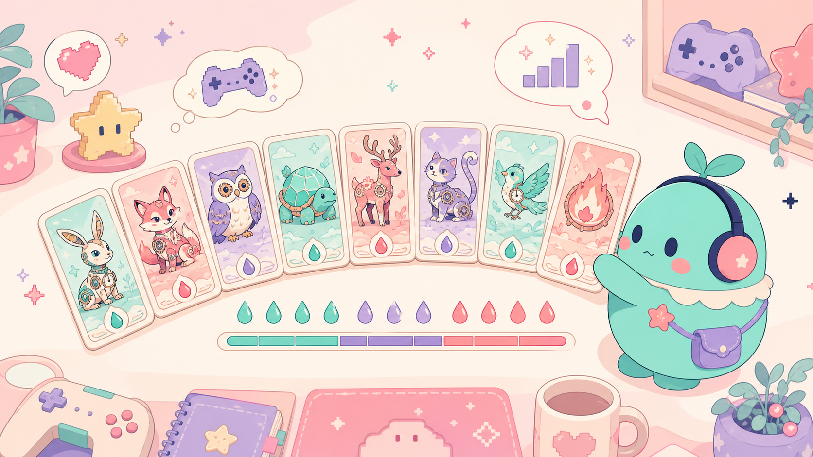 【クラロワ】は今から始めても面白い?無課金でも遊べる?感想&レビュー! デッキ編成画面。8枚のカードと平均エリクサーコストの数値が表示されている画面
