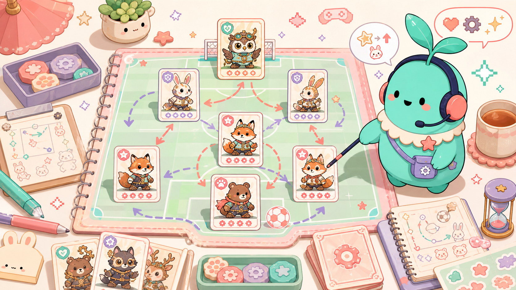 【eFootball（イーフト）】は今から始めても面白い？無課金でも遊べる？感想＆レビュー！ 自分で編成したドリームチームのフォーメーション画面と選手カードのイメージ