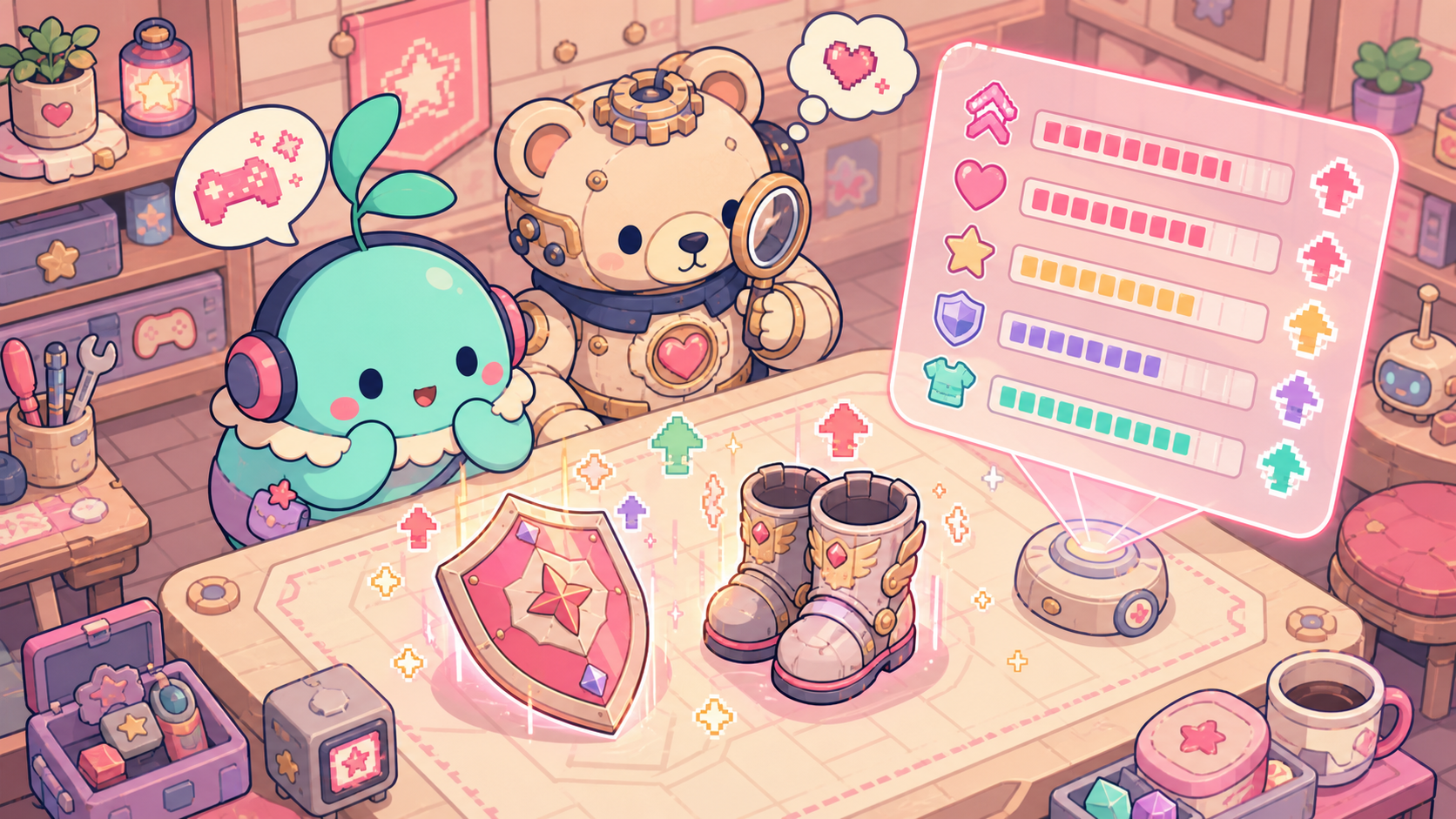 【エピックセブン】は今から始めても面白い？感想＆レビュー！ 装備の強化画面でステータスの数値が上昇し、キャラクターの能力が変化していく様子