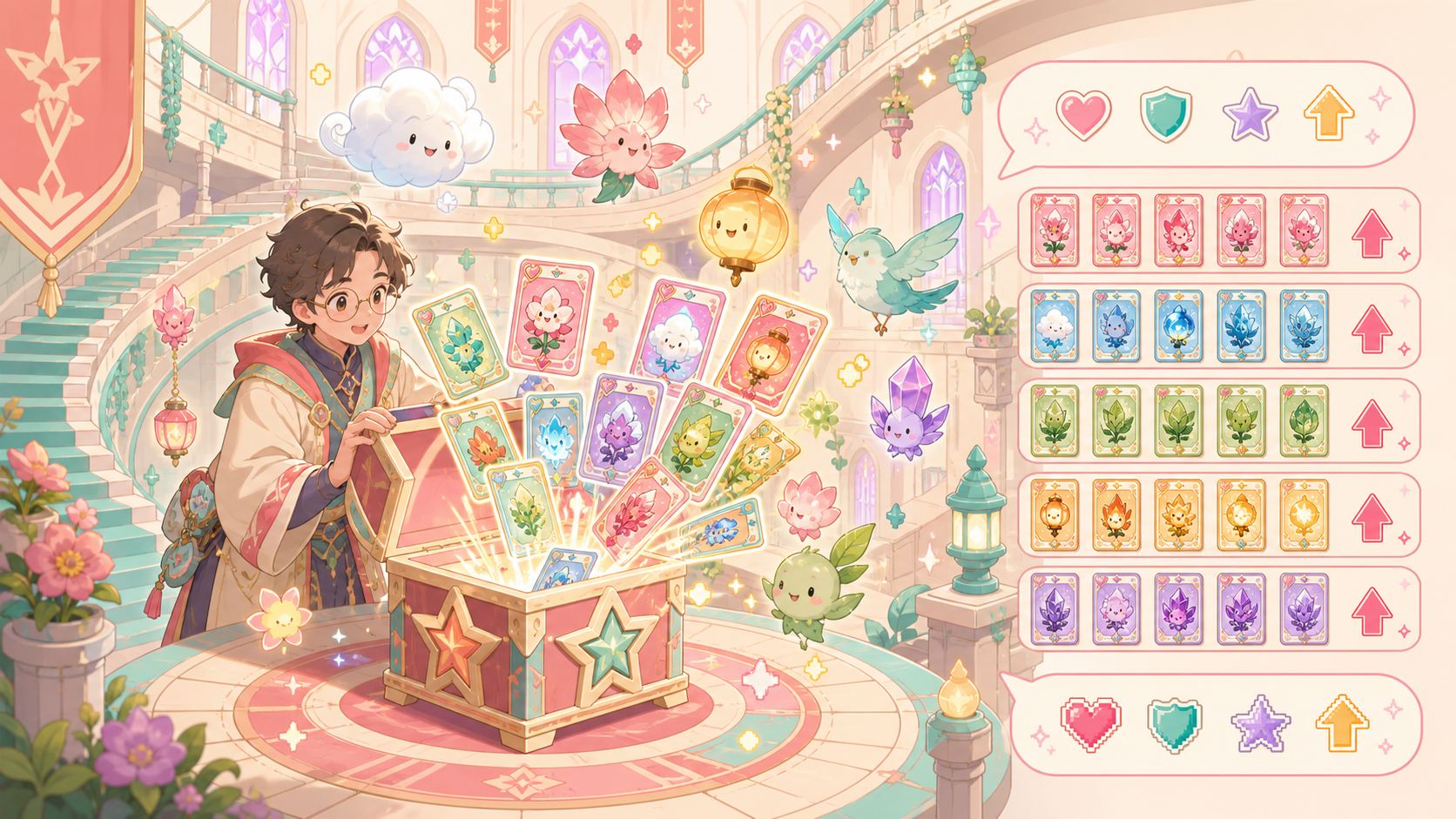 【黒猫のウィズ】は今から始めても面白い？無課金でも遊べる？感想＆レビュー！ はじまりの塔で精霊を大量入手している画面イメージ
