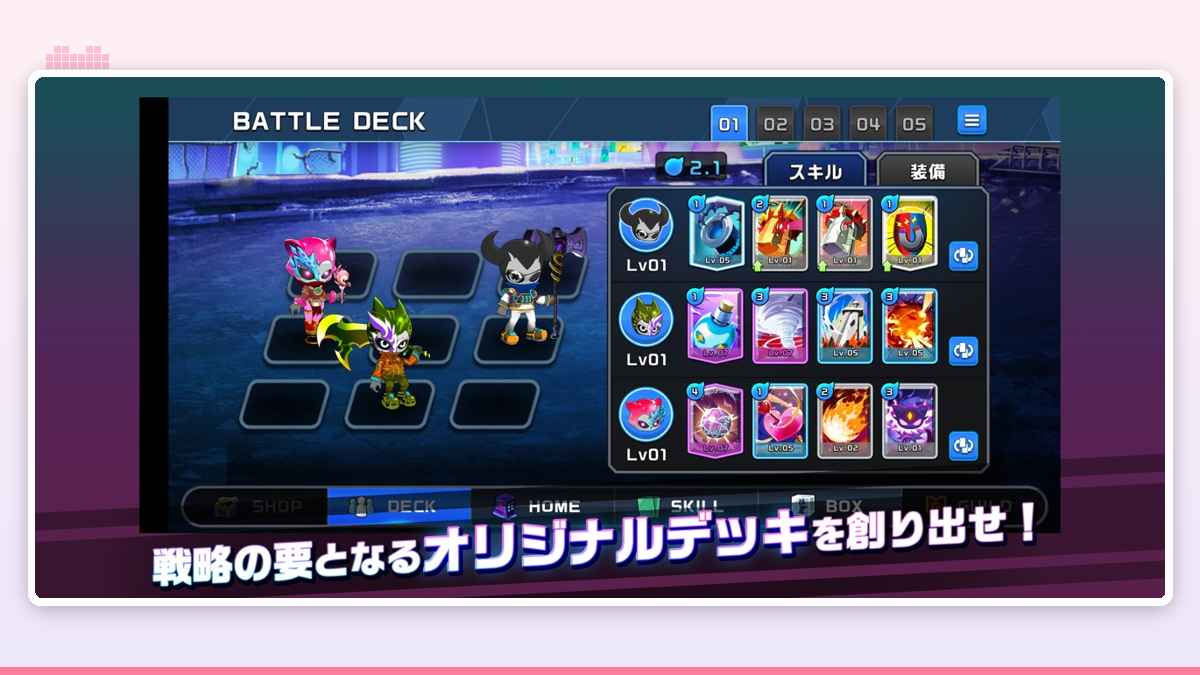 キャラクター選択画面で複数のXENOがずらりと並び、それぞれのクラスアイコンとステータスが表示されている様子